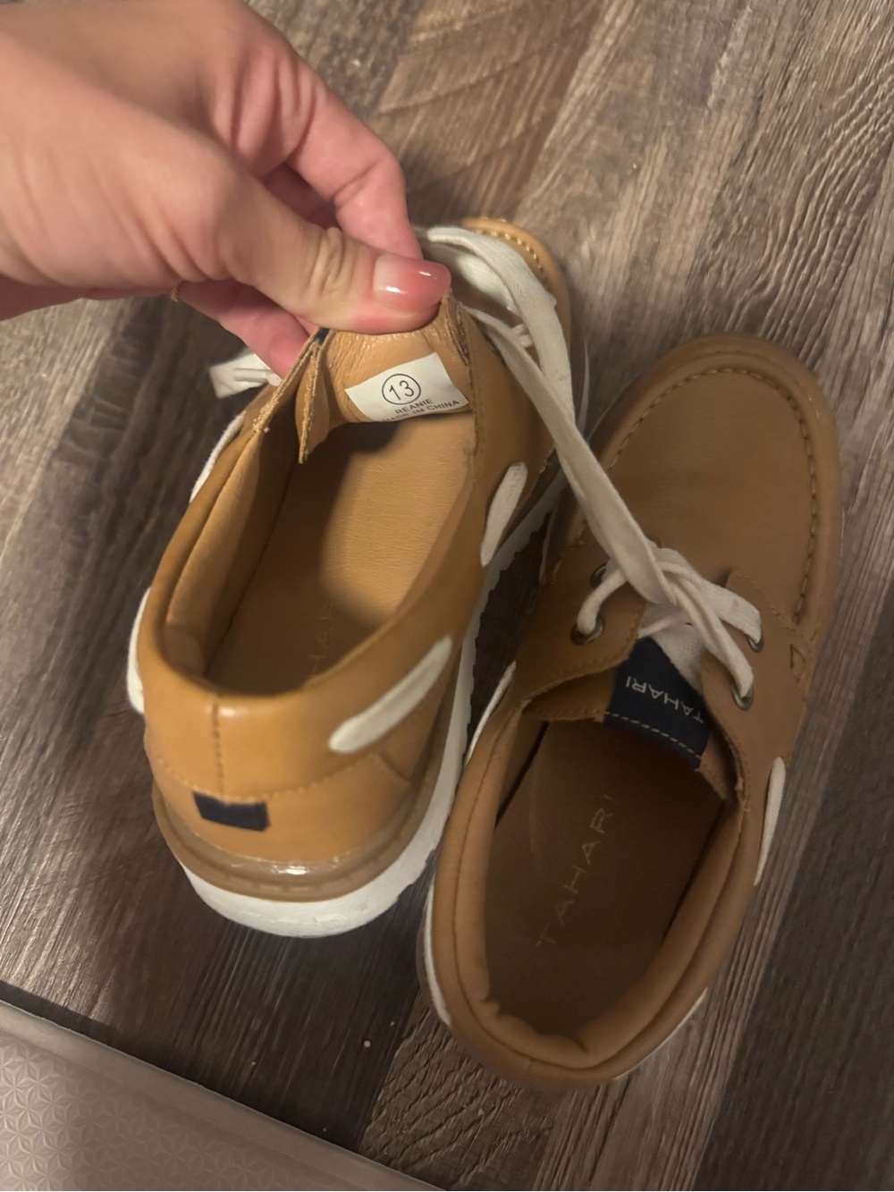 Tahari boys Tan Leather Casual Boat Shoe - Picture 4 of 5